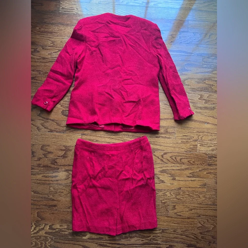 Rena Rowan Bright Red Two-Piece Skirt Set